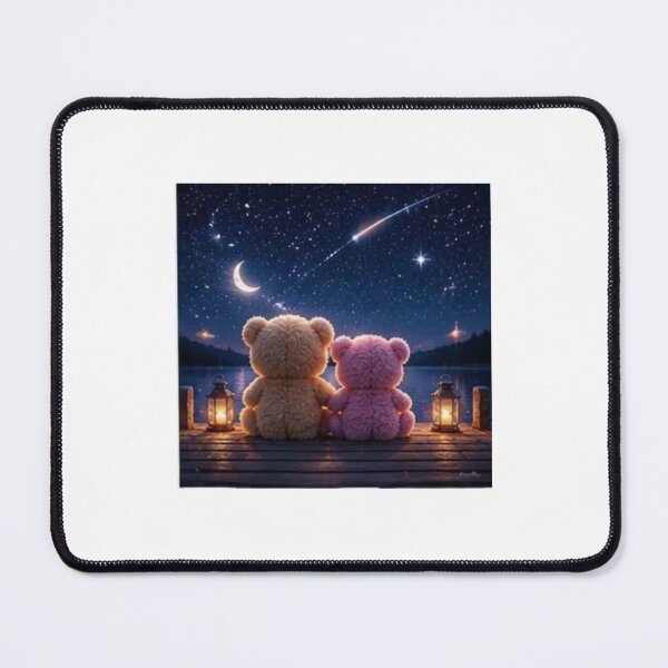 Item preview, Couple Teddy Bears Under Starry Night designed and sold by ThilankaDesign.