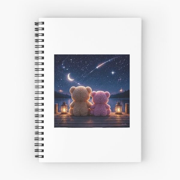 Item preview, Couple Teddy Bears Under Starry Night designed and sold by ThilankaDesign.