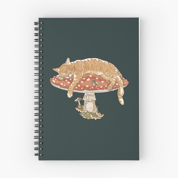 Item preview, Cottagecore Cat Sleeping on Mushroom Amanita Fly Agaric designed and sold by LeshanArt.