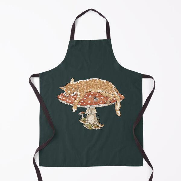 Item preview, Cottagecore Cat Sleeping on Mushroom Amanita Fly Agaric designed and sold by LeshanArt.