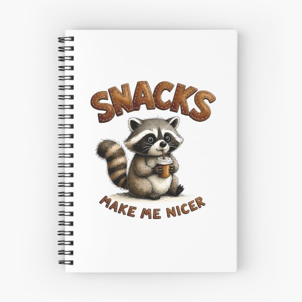 Item preview, Snacks Make Me Nicer - Coffee Lover Design - Funny Raccoon designed and sold by MaciejRudzinsky.