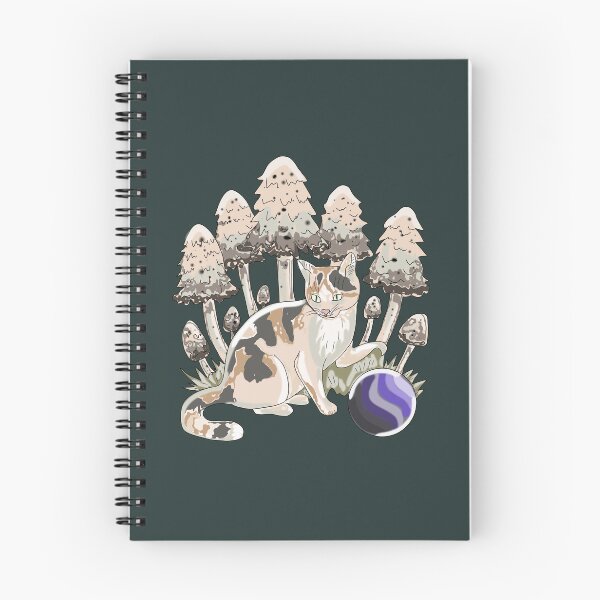 Item preview, Calico Cat in Mushroom Forest Cottagecore Aesthetic Art designed and sold by LeshanArt.