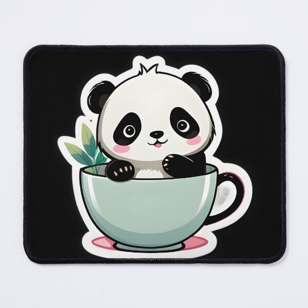 Item preview, Kawaii Panda Art – Cute Teacup Sticker designed and sold by MATRIX GOD .shop.