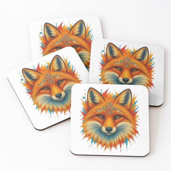 Item preview, Vibrant Geometric Fox – Colorful Cartoon Dog Animal Art designed and sold by Genius Geek.
