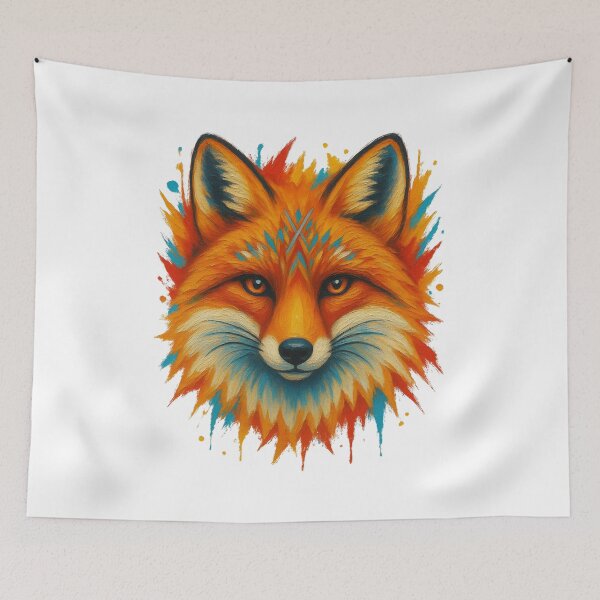 Item preview, Vibrant Geometric Fox – Colorful Cartoon Dog Animal Art designed and sold by Genius Geek.