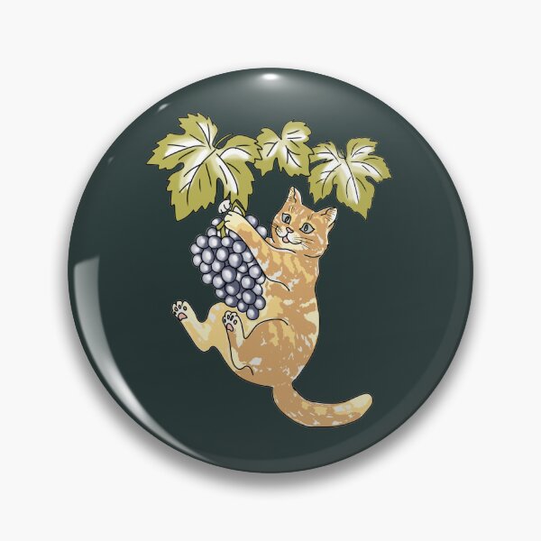 Item preview, Whimsical Cat Dangling on Grape Vine Ginger Kitten designed and sold by LeshanArt.