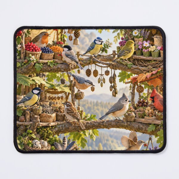 Item preview, Whimsical Bird Market in the Trees designed and sold by ArcaneVisionArt.