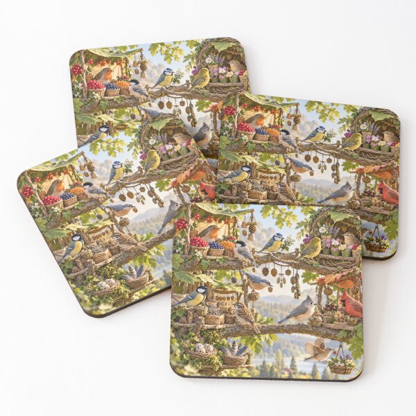Item preview, Whimsical Bird Market in the Trees designed and sold by ArcaneVisionArt.