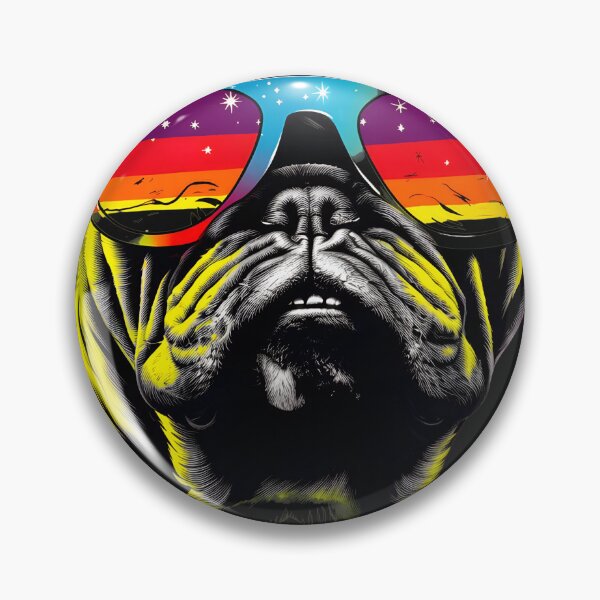 Item preview, Cool Bulldog with Rainbow Starry Sky Sunglasses designed and sold by YarningsandYear.