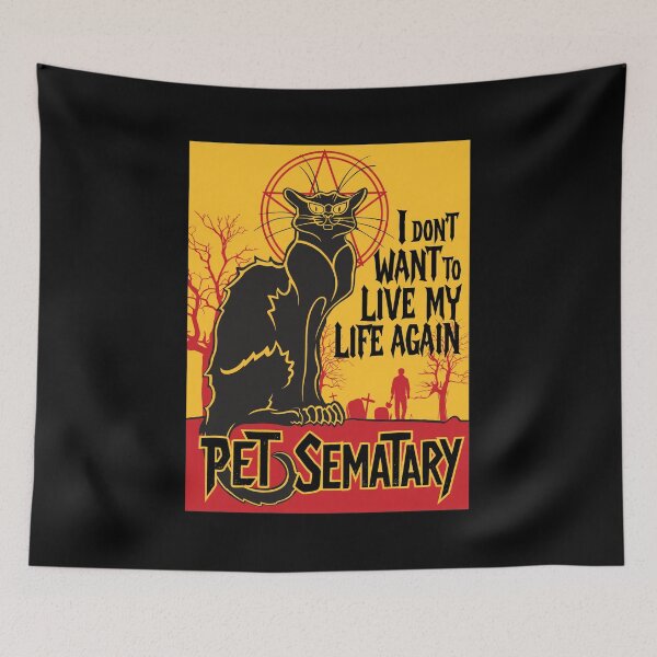 Item preview, Black Cat Pet Sematary Quote Distressed Art designed and sold by Jasonrompfgh.