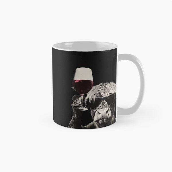Item preview, Cool Highland Cow with Wine and Sunglasses designed and sold by YarningsandYear.
