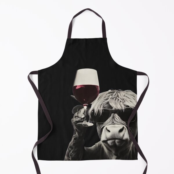 Item preview, Cool Highland Cow with Wine and Sunglasses designed and sold by YarningsandYear.
