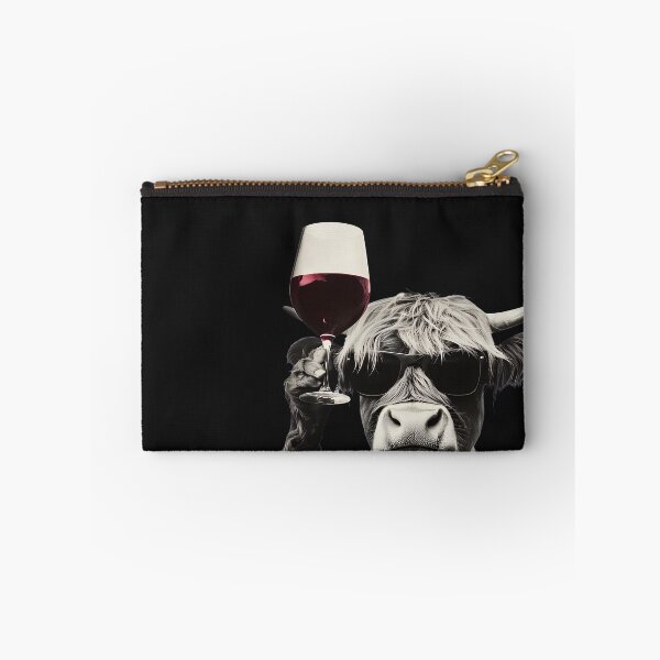 Item preview, Cool Highland Cow with Wine and Sunglasses designed and sold by YarningsandYear.
