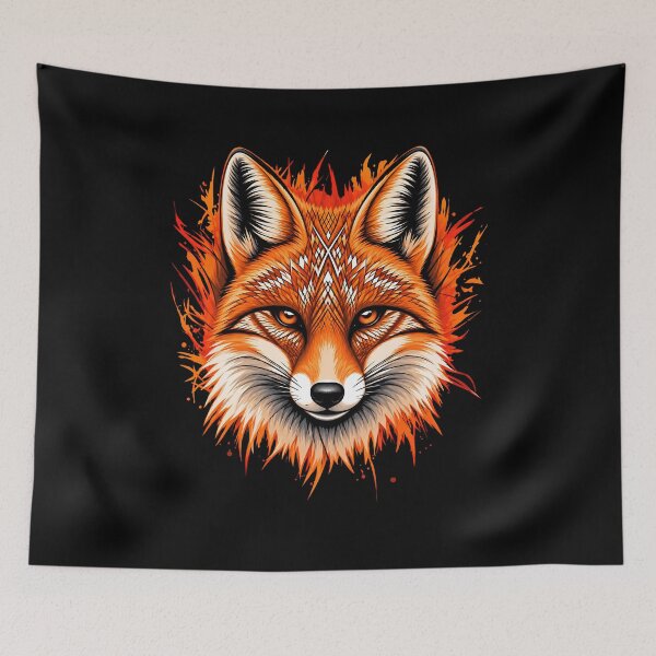 Item preview, Vibrant Geometric Fox – Colorful Cartoon Dog Animal Art designed and sold by Genius Geek.