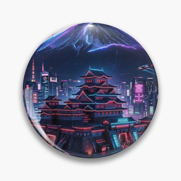 Item preview, Futuristic Neon Mt. Fuji in Cyberpunk Japan designed and sold by Zen Motif Japan.