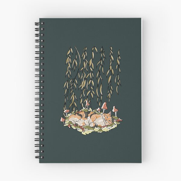 Item preview, Cottagecore Cat Goblincore Sleeping under Willow Tree with Mushrooms designed and sold by LeshanArt.