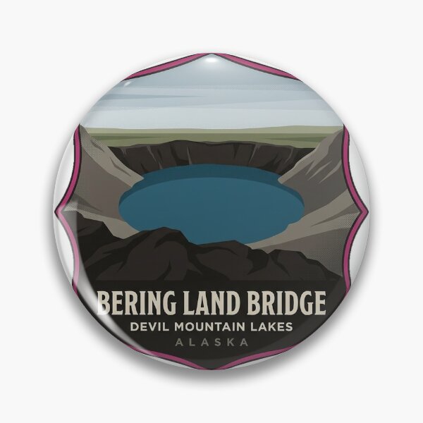 Item preview, Devil Mountain Lakes Maar Crater Alaska Preserve Sticker designed and sold by DetourDgn.