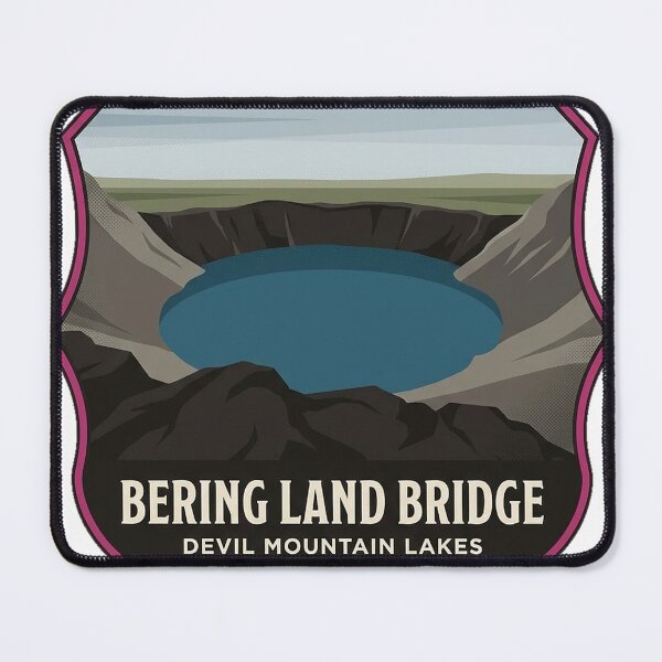 Item preview, Devil Mountain Lakes Maar Crater Alaska Preserve Sticker designed and sold by DetourDgn.