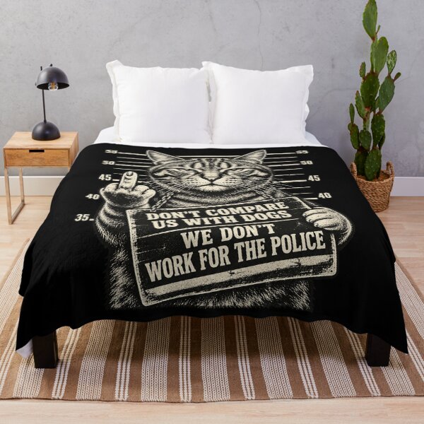 Item preview, Don't Compare Us With Dogs Funny Sassy Cat Mugshot Meme Design designed and sold by JimJefferiesSh.