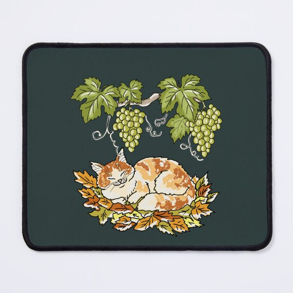 Item preview, Cat Sleeping in Autumn Leaves Whimsical Cottagecore Art designed and sold by LeshanArt.