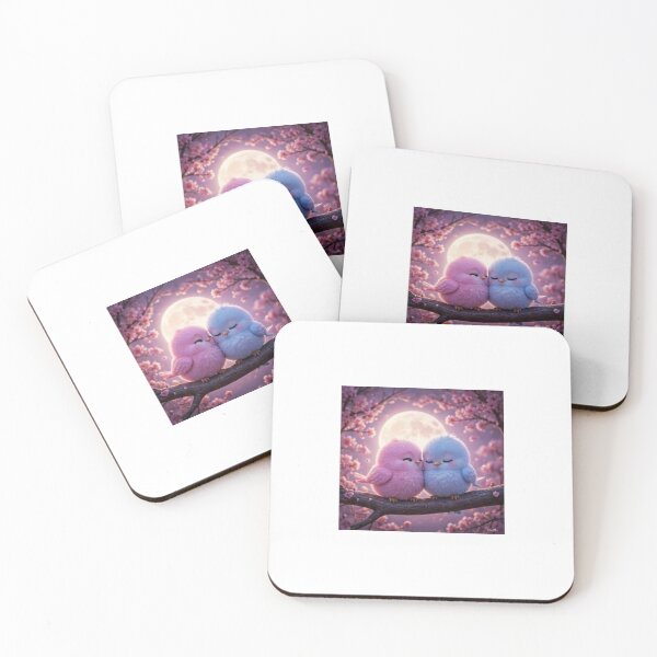 Item preview, Cute Blue Birds on Branch at Sunset designed and sold by ThilankaDesign.