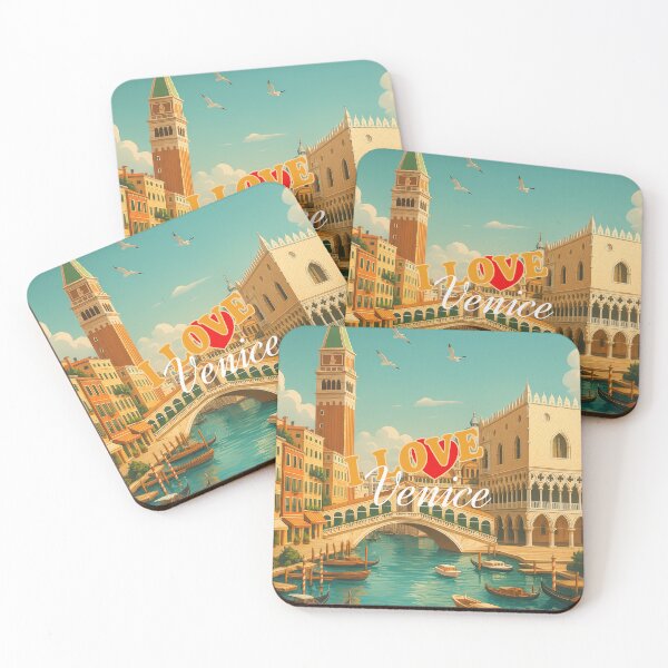 Item preview, Greetings from Venice, Italy - Modern Colorful City View designed and sold by Earth Celebration Designs.