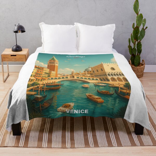 Item preview, Greetings from Venice, Italy - Modern Colorful City View designed and sold by Earth Celebration Designs.