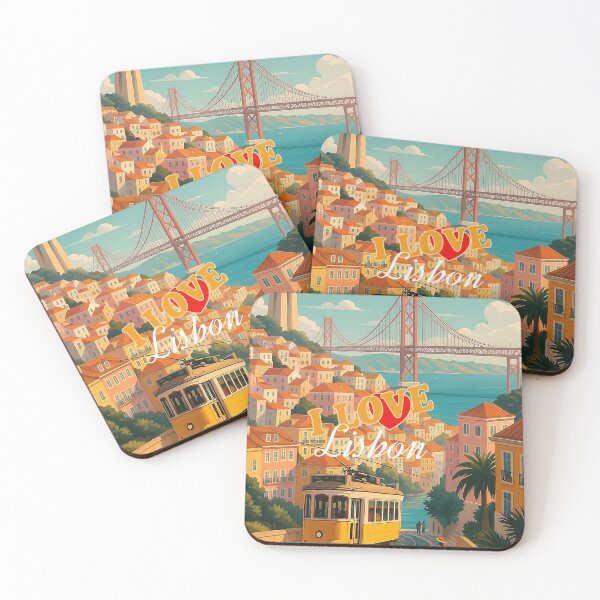 Item preview, Greetings from LISBON Portugal - Modern Colorful City View designed and sold by Earth Celebration Designs.