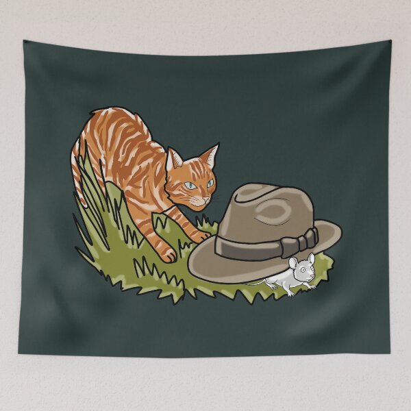 Item preview, Cat and Mouse Whimsical Cottagecore Illustration  designed and sold by LeshanArt.