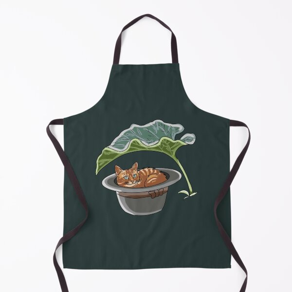 Item preview, Cat in Top Hat under Burdock Leaf Cottagecore Whimsical Art designed and sold by LeshanArt.