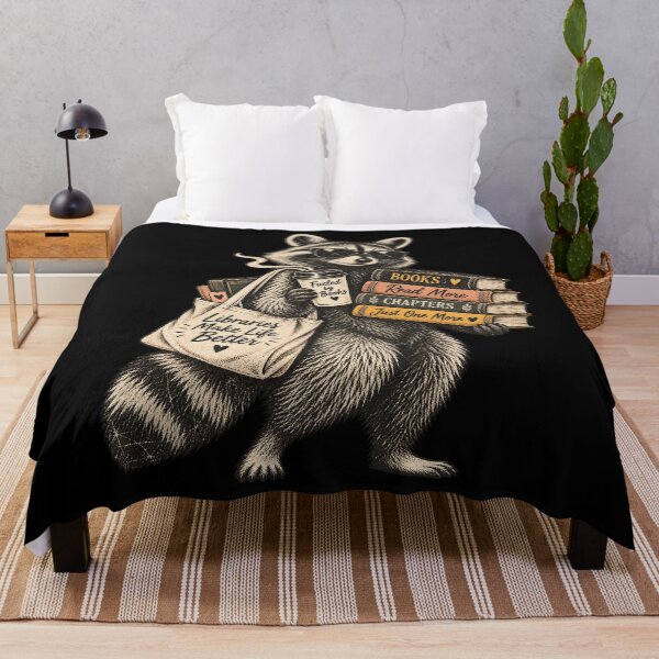 Item preview, Cute Raccoon Reading Books Library Lover Vintage Retro Design designed and sold by JimJefferiesSh.