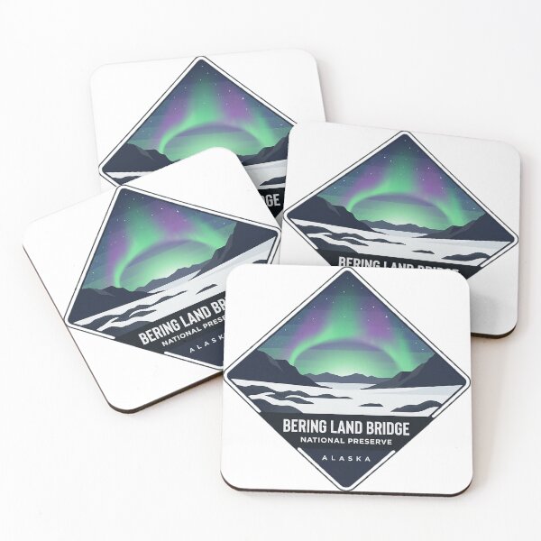 Item preview, Bering Land Bridge Alaska Aurora Winter Night Sticker designed and sold by DetourDgn.