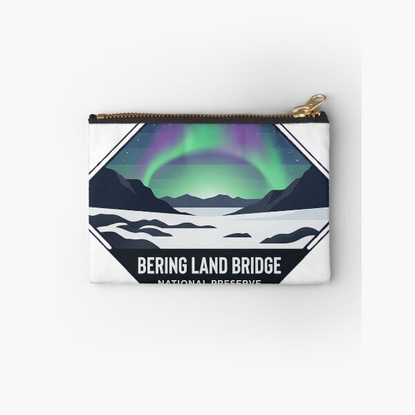 Item preview, Bering Land Bridge Alaska Aurora Winter Night Sticker designed and sold by DetourDgn.