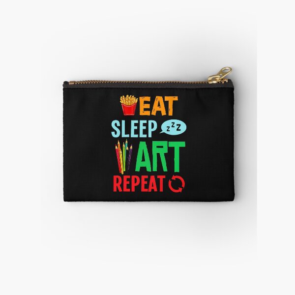 Item preview, Eat Sleep Art Repeat French Fries Pencils Zzz Design designed and sold by YarningsandYear.