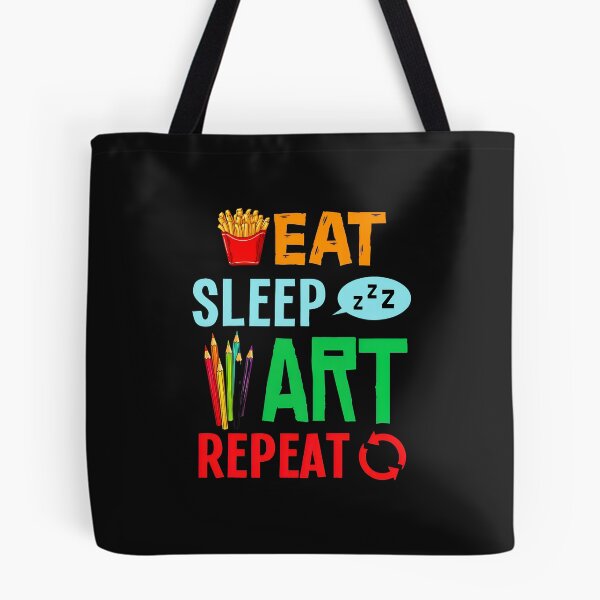 Item preview, Eat Sleep Art Repeat French Fries Pencils Zzz Design designed and sold by YarningsandYear.