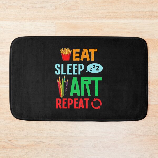Item preview, Eat Sleep Art Repeat French Fries Pencils Zzz Design designed and sold by YarningsandYear.