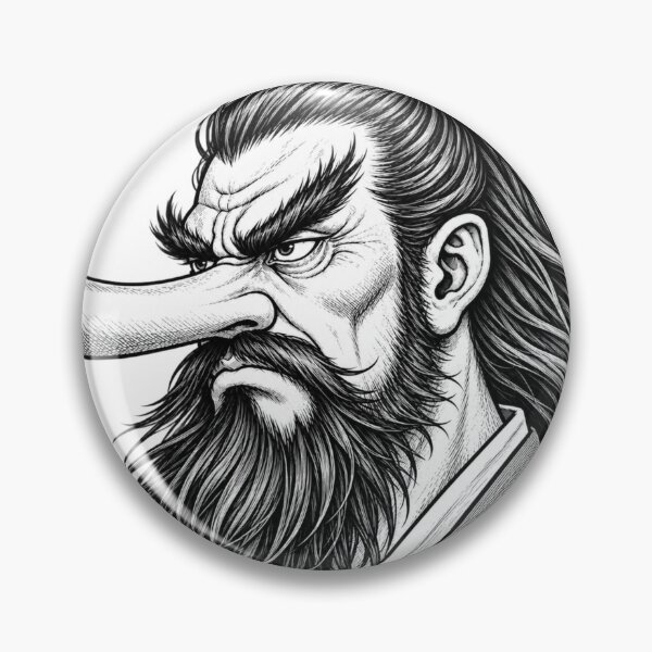 Item preview, Tengu Yokai – Japanese Folklore Black Ink Portrait designed and sold by onubi.