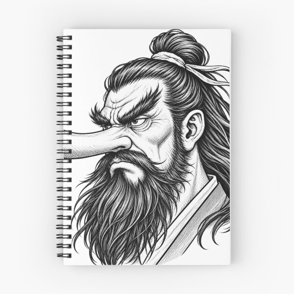 Item preview, Tengu Yokai – Japanese Folklore Black Ink Portrait designed and sold by onubi.