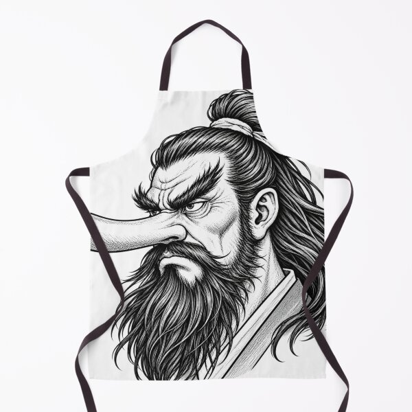 Item preview, Tengu Yokai – Japanese Folklore Black Ink Portrait designed and sold by onubi.