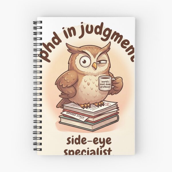 Item preview, Sarcastic Owl PhD in Judgment - Side-Eye Specialist Funny Professor Gift designed and sold by AMBAYK.