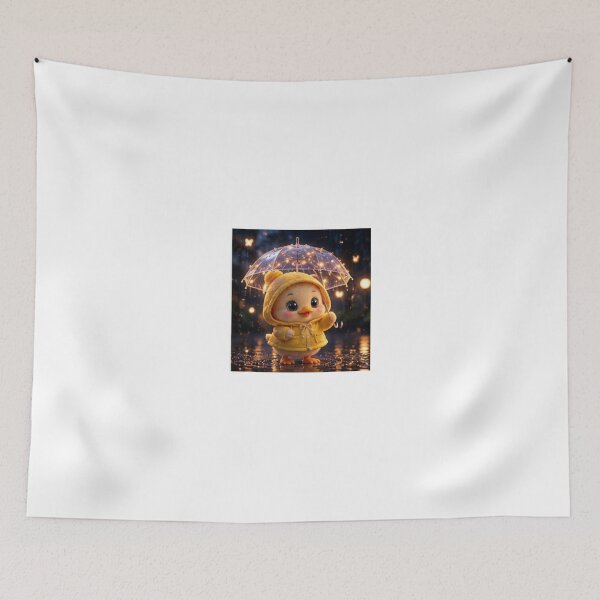 Item preview, Cute Duckling in Raincoat Night designed and sold by ThilankaDesign.
