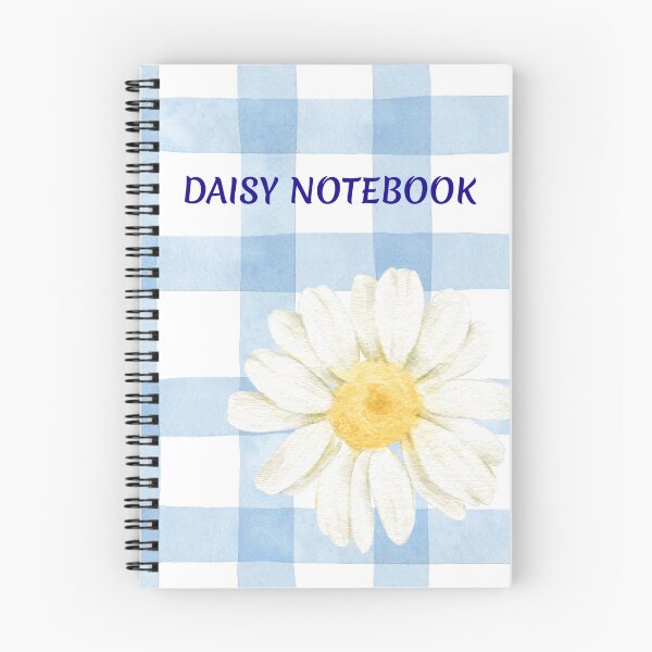 Item preview, Daisy Notebook Blue Gingham designed and sold by HappyMind25Std.