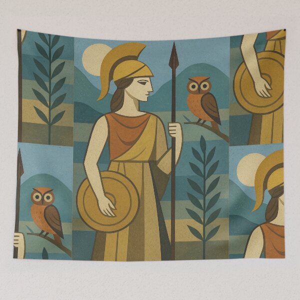 Item preview, Athena illustration – Divine Warrior Goddess of Greek Mythology designed and sold by GalleryKauffeld.