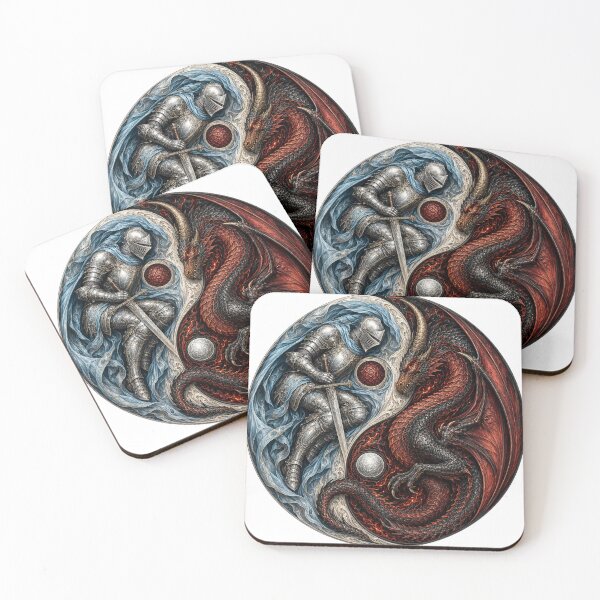 Item preview, Knight and Dragon Yin Yang designed and sold by FyreHorse Designs.