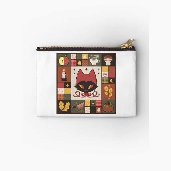 Item preview, Autumnal Cat Quilt Cozy Fall Cat Design with Leaves and Warm Colors designed and sold by Yobconcept.