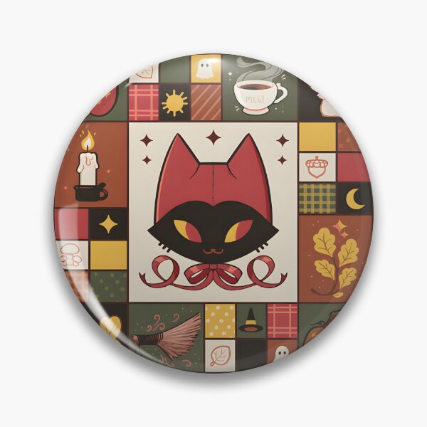 Item preview, Autumnal Cat Quilt Cozy Fall Cat Design with Leaves and Warm Colors designed and sold by Yobconcept.