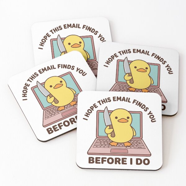 Item preview, I Hope This Email Finds You Before I Do Knife Duck Funny Office Sarcasm Laptop Meme designed and sold by raedattia.