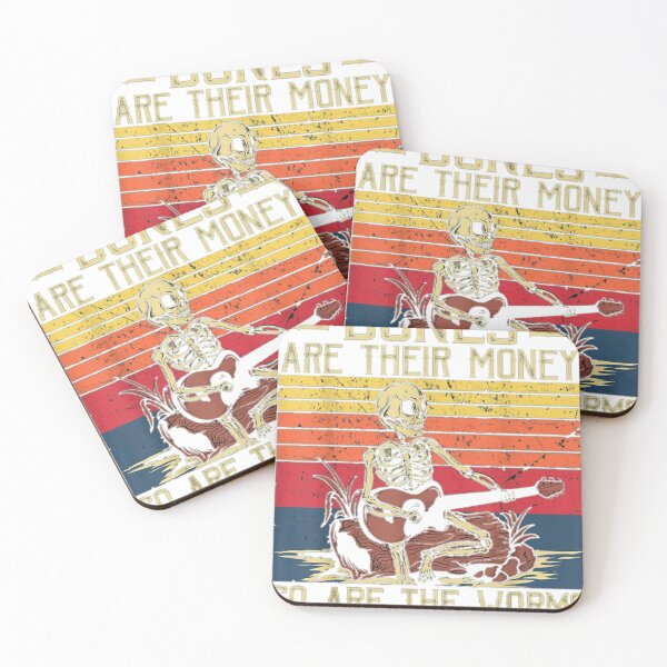 Item preview, Bones Are Their Money Skeleton Playing Guitar Retro Vintage designed and sold by JuarezRoy.