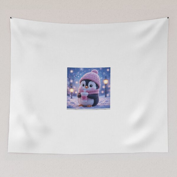 Item preview, Cute Penguin with Hot Cocoa Winter designed and sold by ThilankaDesign.
