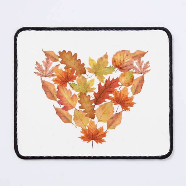 Item preview, Autumn Leaf Heart Watercolour Print Fall Foliage Heart Shape designed and sold by HYPNK.